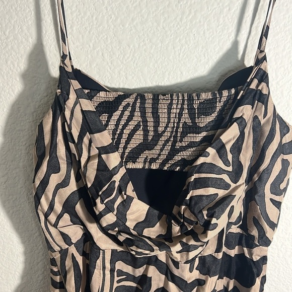 Anthropologie women’s Sz 14 Draped-Back Asymmetrical Slip Midi Dress backless - Picture 12 of 16